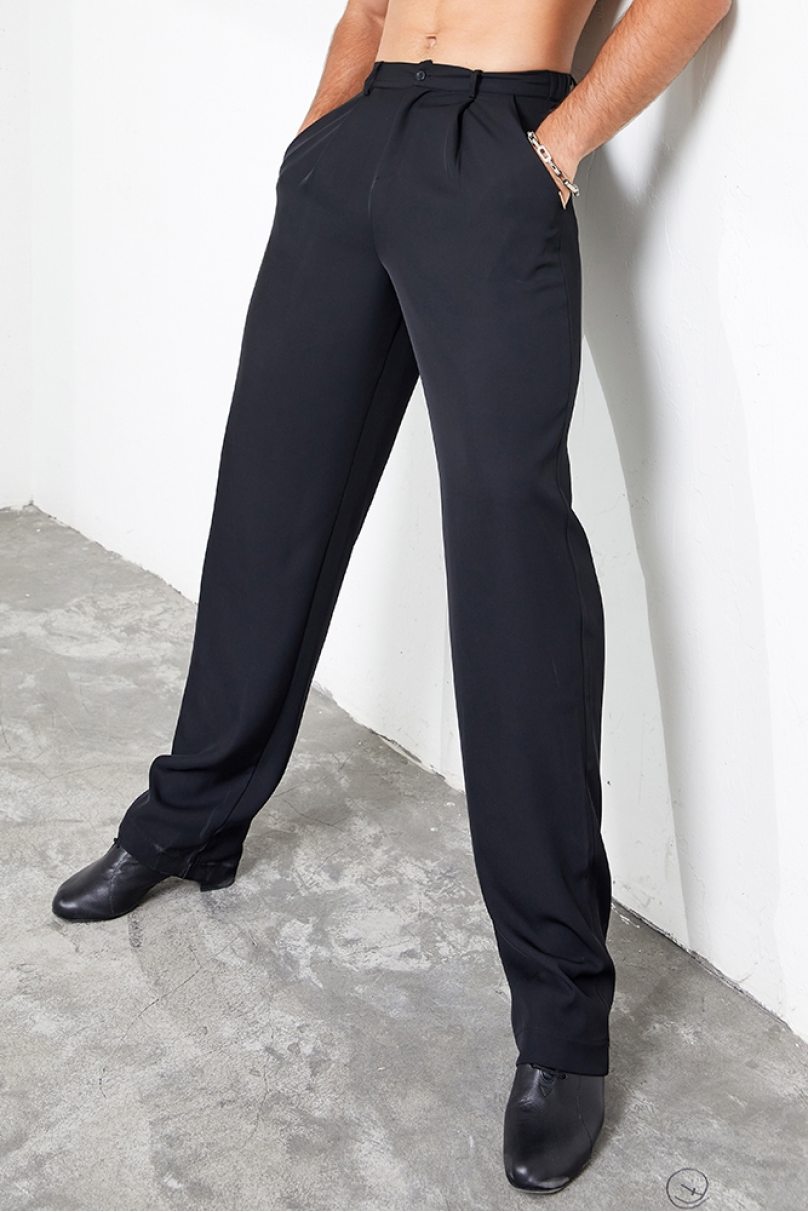 Mens latin dance trousers by ZYM Dance Style style N013 Black