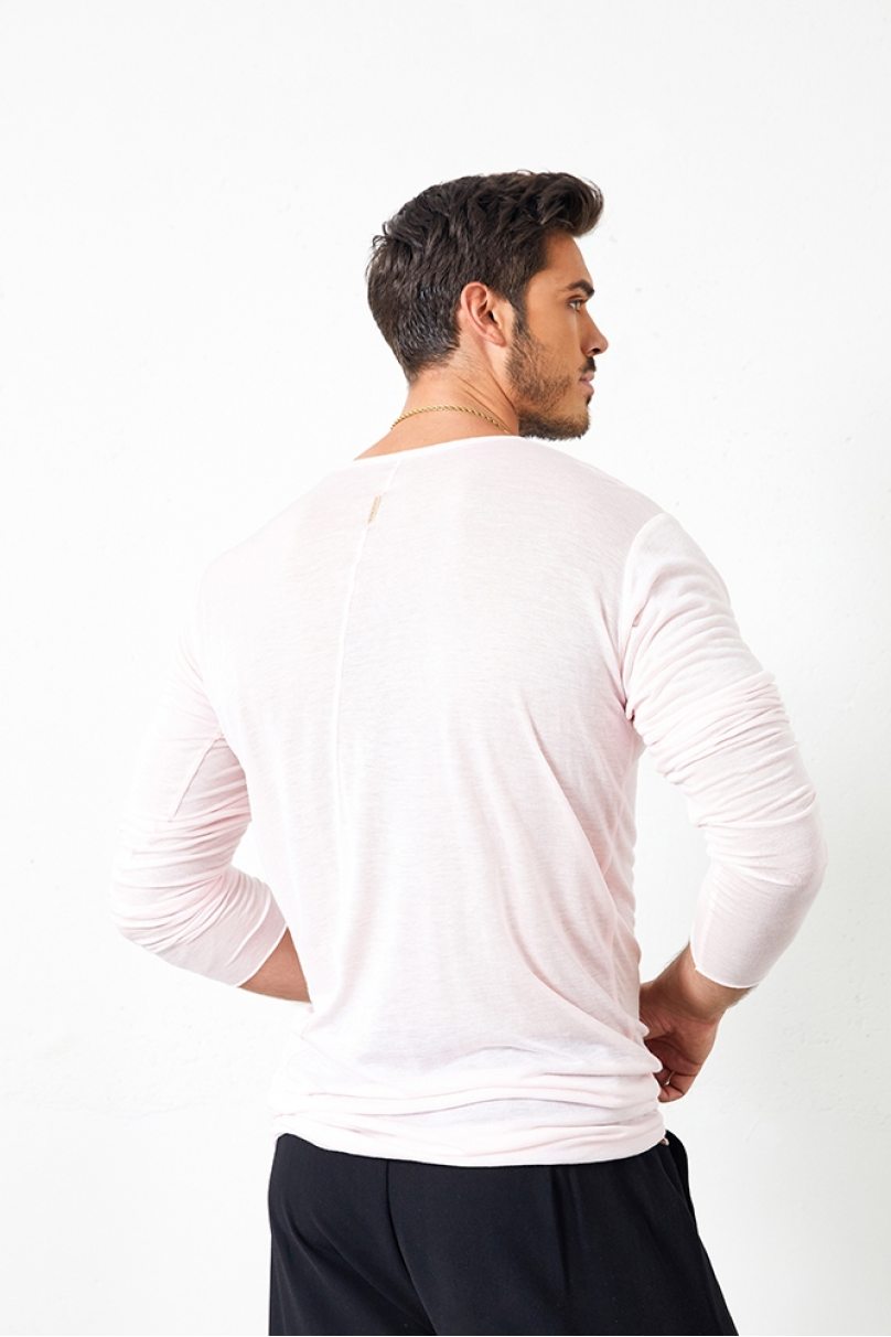 Чоловічі футболки для бальних танців латина від бренду ZYM Dance Style модель N030 Light Pink