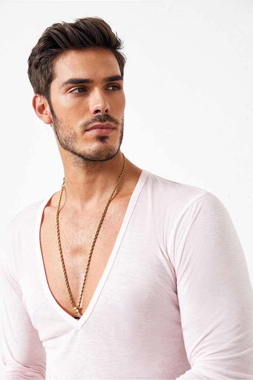 Чоловічі футболки для бальних танців латина від бренду ZYM Dance Style модель N030 Light Pink