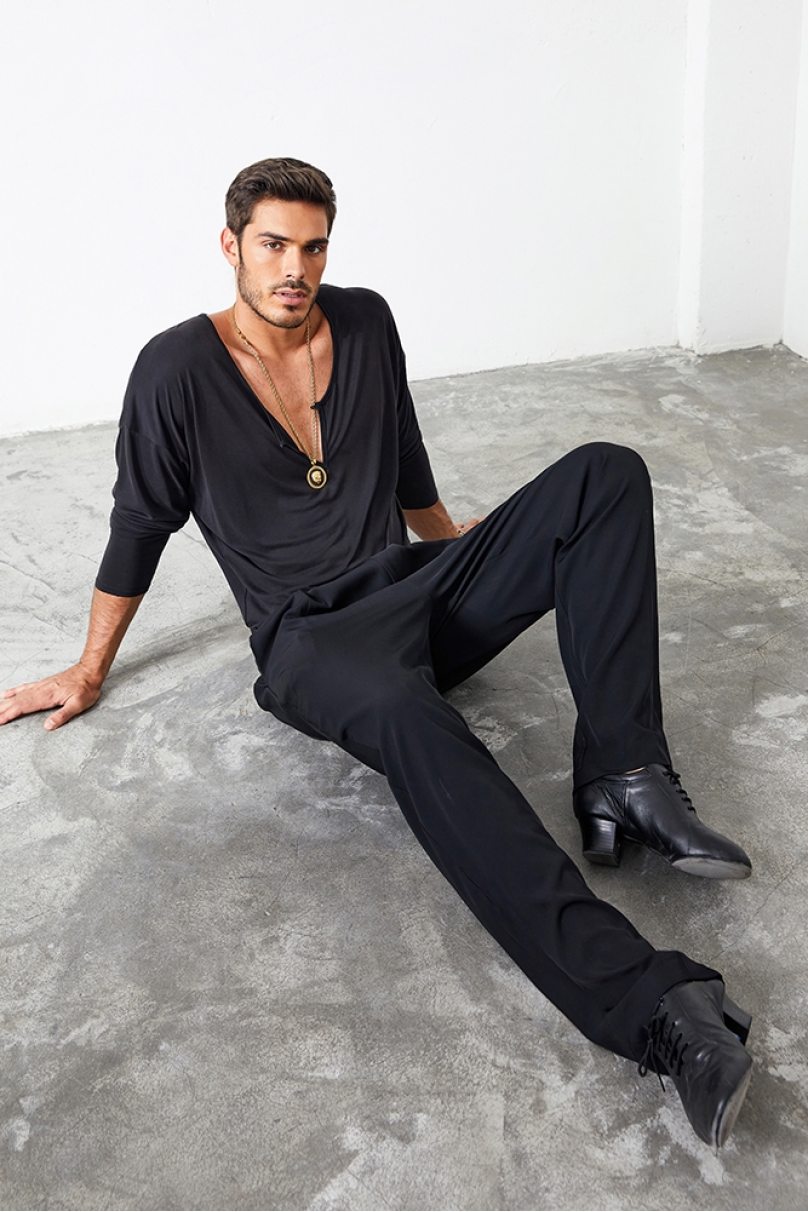 Мужская футболка для бальных танцев латина от бренда ZYM Dance Style модель N018 Matte Black
