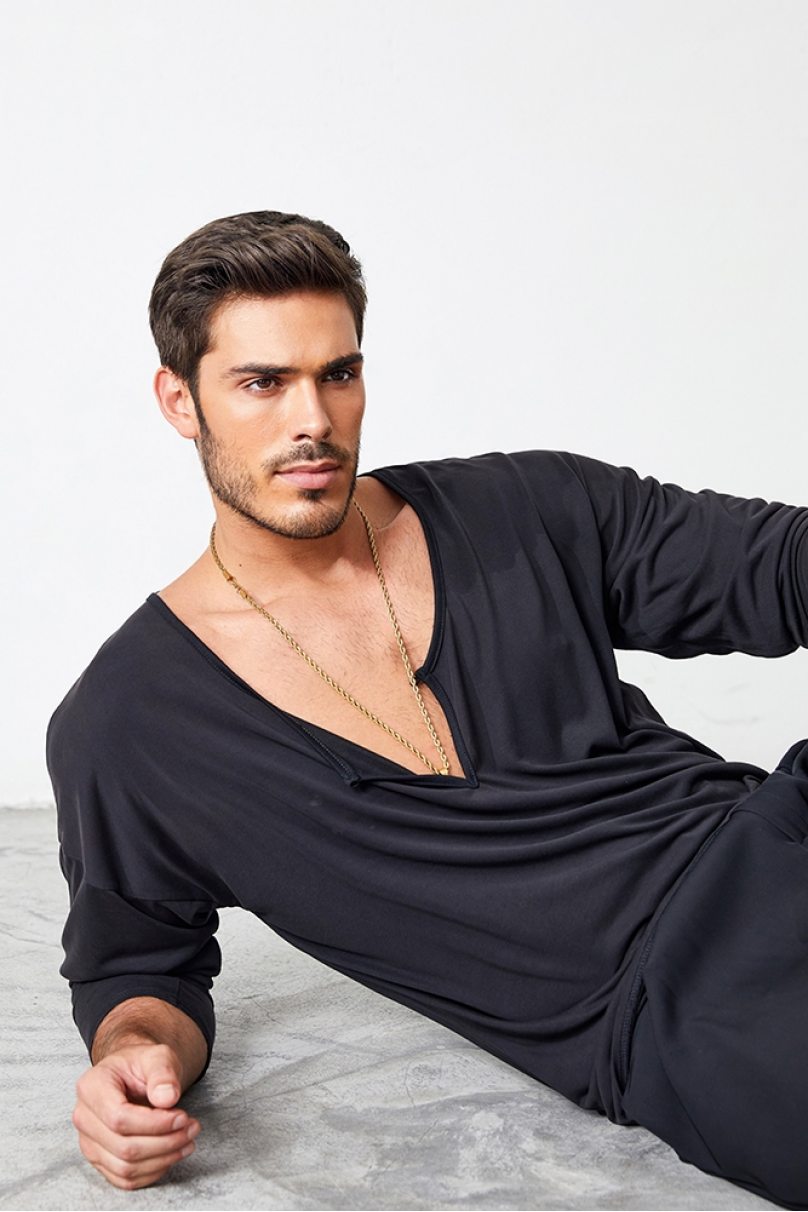 Мужская футболка для бальных танцев латина от бренда ZYM Dance Style модель N018 Matte Black