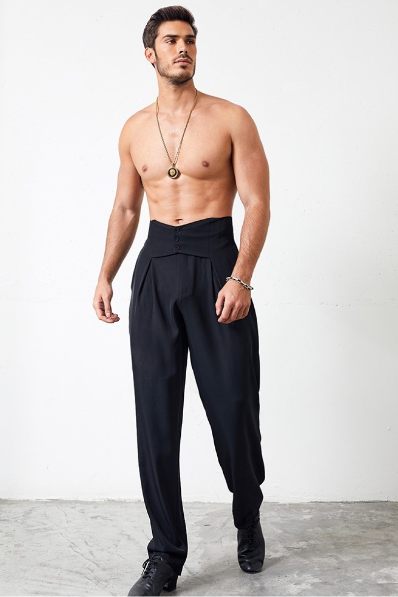 Mens latin dance trousers by ZYM Dance Style style N016 Black