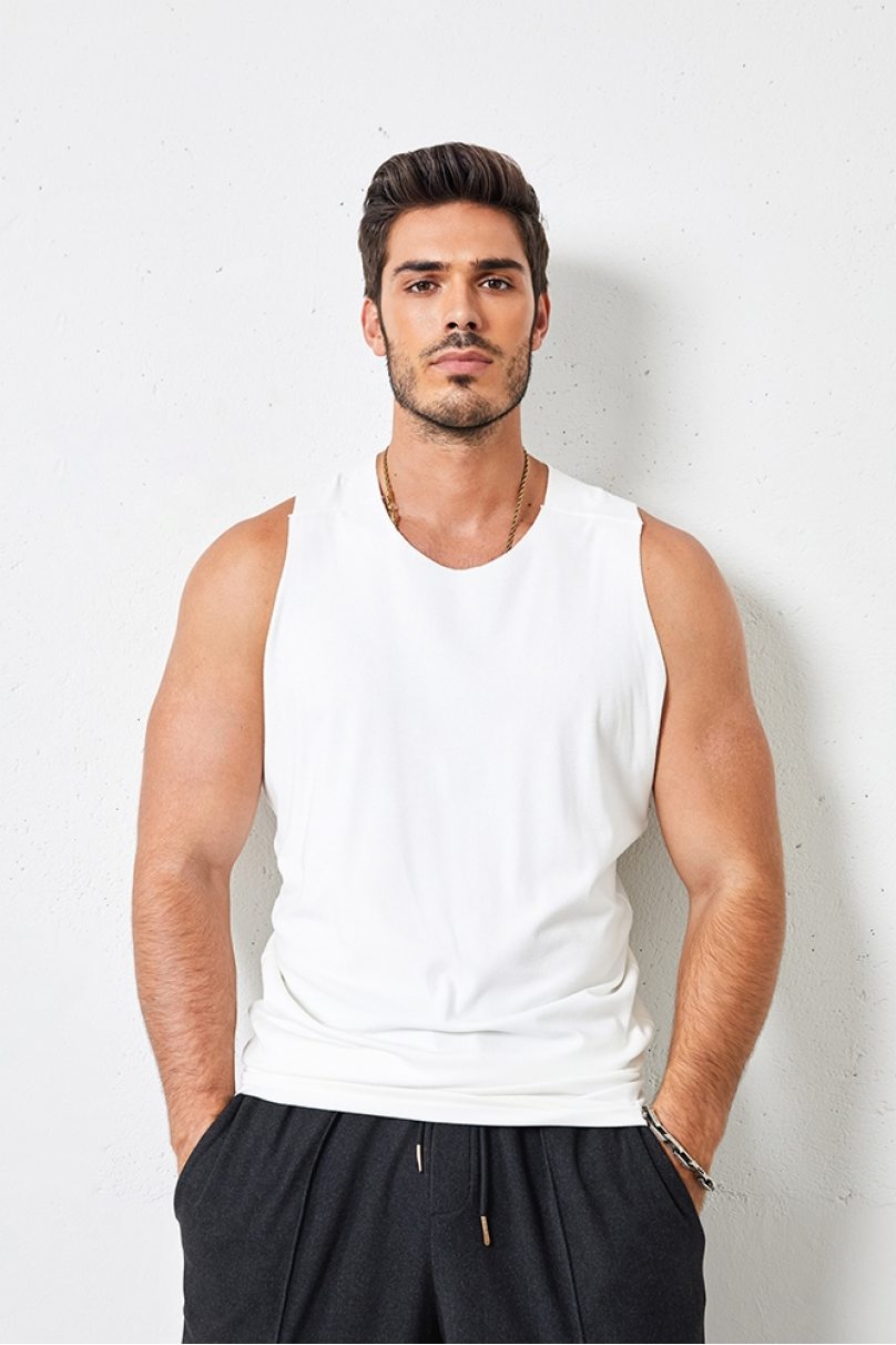Чоловічі футболки для бальних танців латина від бренду ZYM Dance Style модель N026 Arctic White