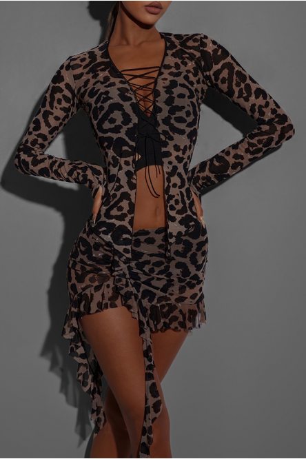 Dance blouse for women by ZYM Dance Style style 2360 Leopard