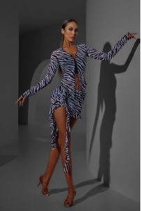 Dance blouse for women by ZYM Dance Style style 2360 Zebra Stripes