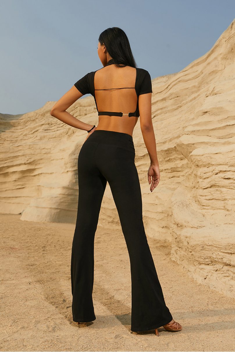 Pantaloni da danza latina ZYM Dance Style numero di modello 2328 Classic Black