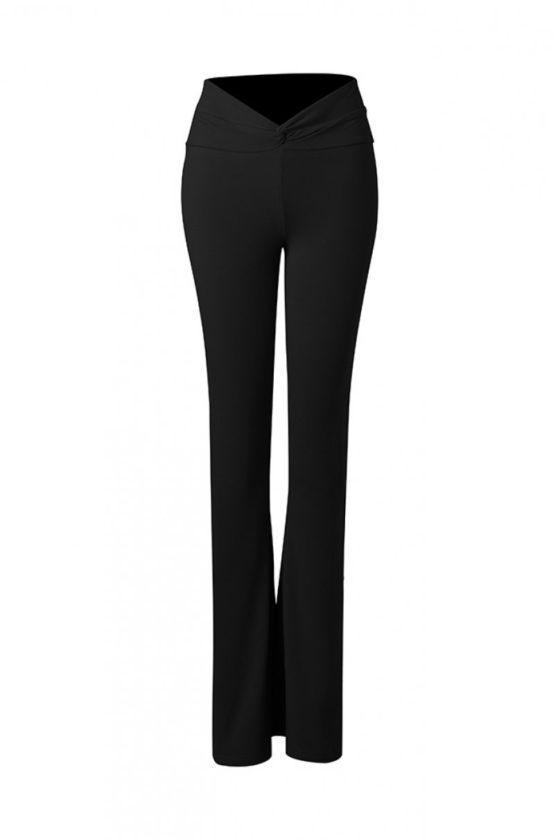 Ladies latin dance pants by ZYM Dance Style model 2328 Classic Black