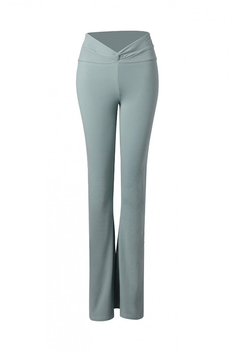 Женские брюки для бальных танцев для латины от бренда ZYM Dance Style модель 2328 Hazy blue