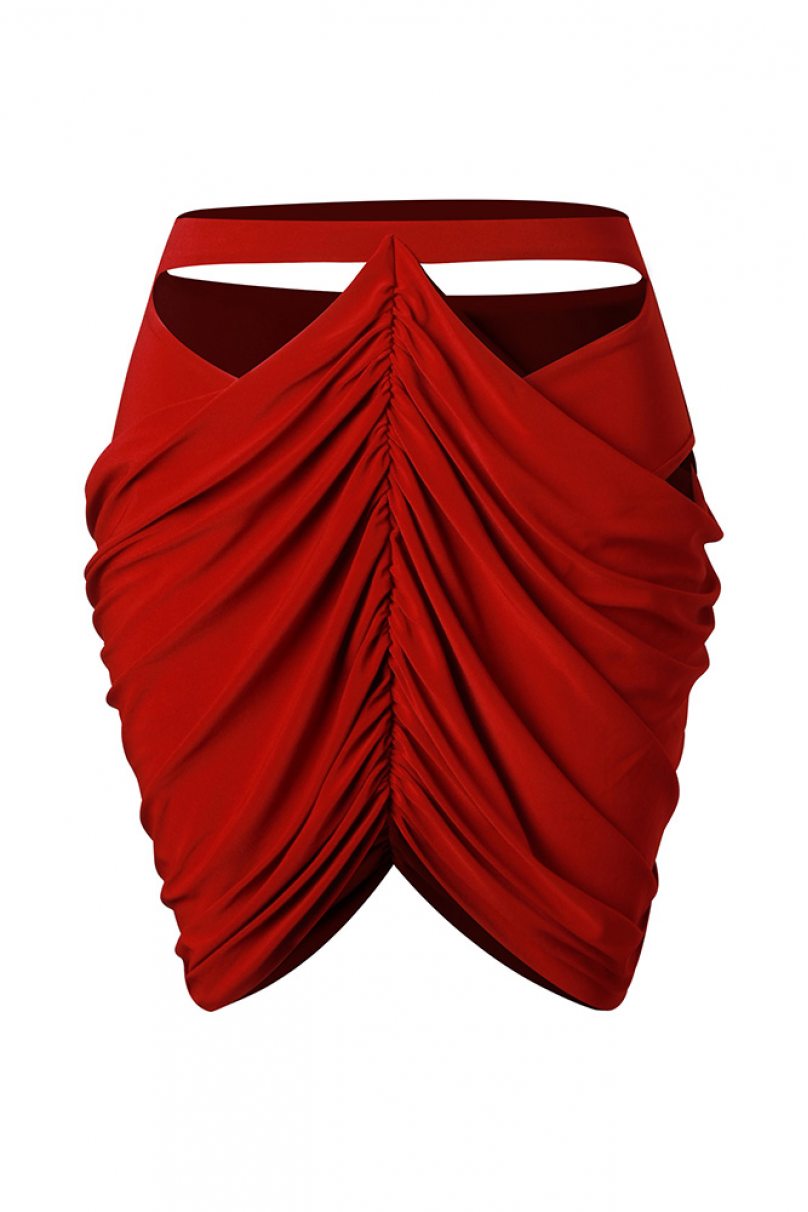 Юбка для бальных танцев для латины от бренда ZYM Dance Style модель 2329 Wine Red
