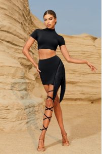 Latin dance skirt by ZYM Dance Style model 2330 Classic Black