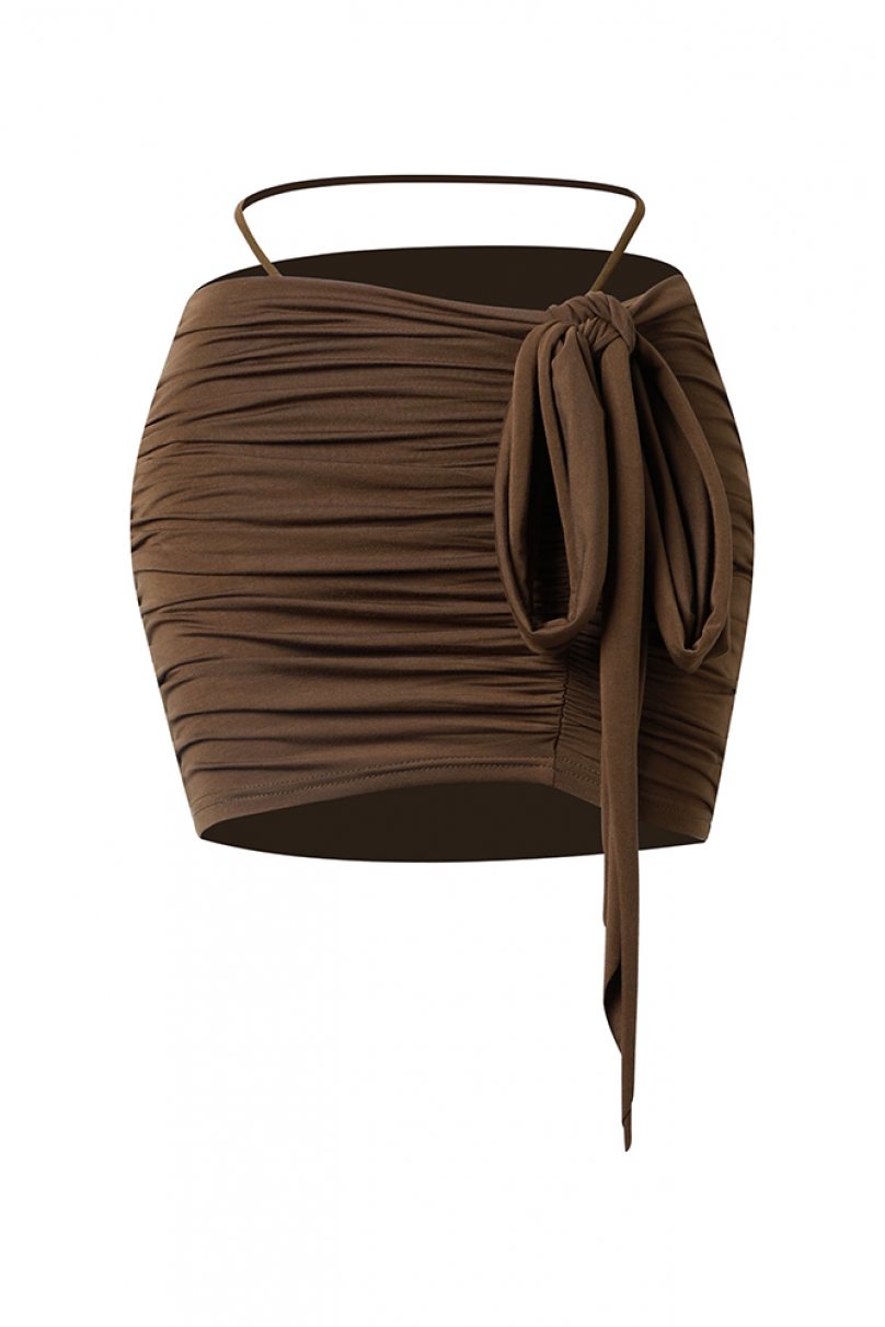 Юбка для бальных танцев для латины от бренда ZYM Dance Style модель 2353 Chocolate Brown