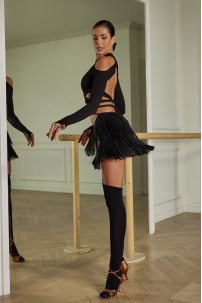 Latin dance skirt by ZYM Dance Style model 23115 Classic Black