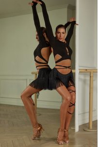 Спідниця для бальних танців для латини від бренду ZYM Dance Style модель 23115 Classic Black