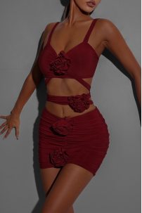 Dance blouse for women by ZYM Dance Style style 2356 Wine Red