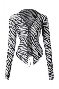 Dance blouse for women by ZYM Dance Style style 2360 Zebra Stripes