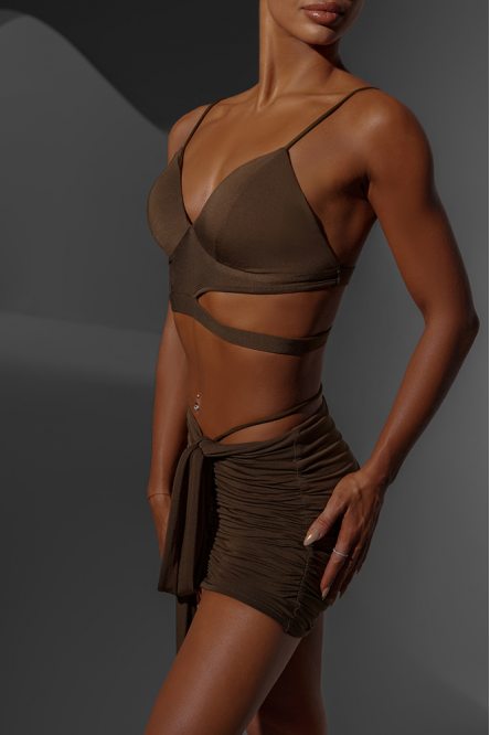 Women Sizzling Crop Top for Dance style 2352 Chocolate Brown