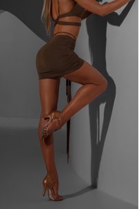 Latin dance skirt by ZYM Dance Style model 2353 Chocolate Brown