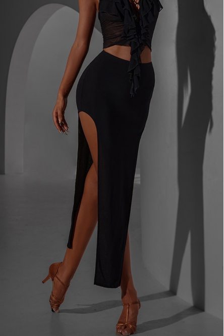 Женская танцевальная юбка для латины Qipao 2363 Black