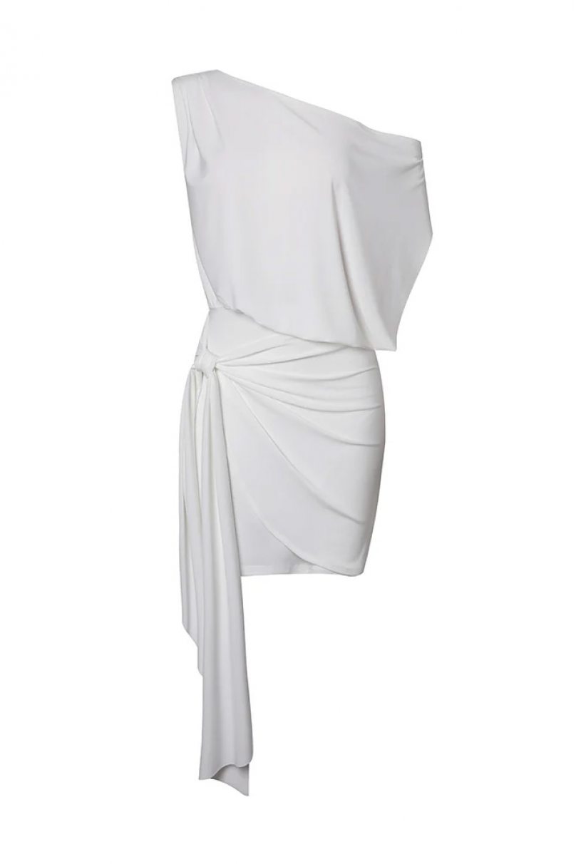 Latin dance dress by ZYM Dance Style model 2211 Pure White