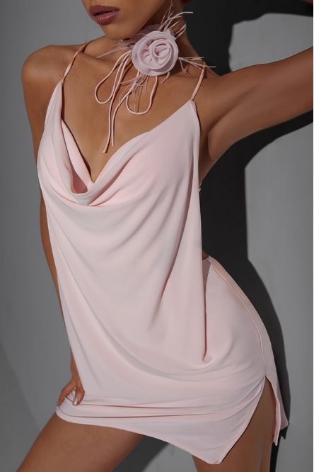 Сукня для бальних танців для латини від бренду ZYM Dance Style модель 2337 Morandi Pink