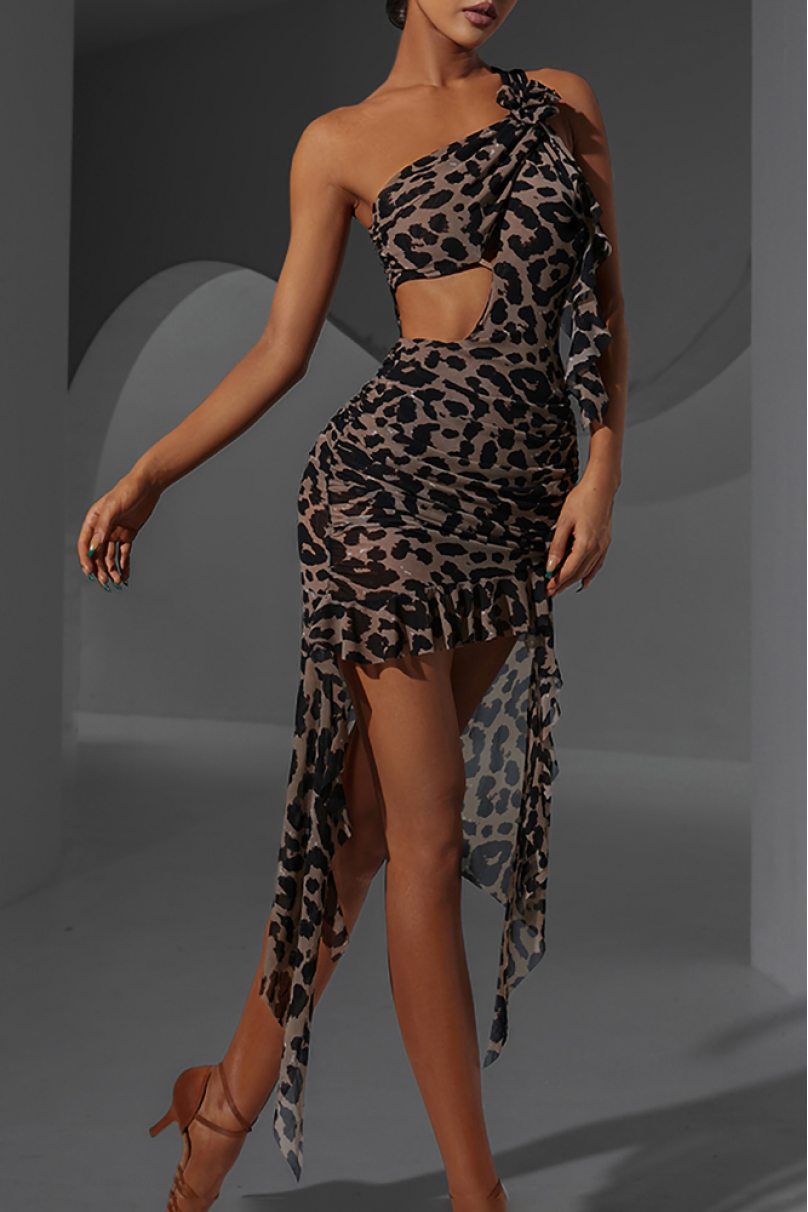 Платье для бальных танцев для латины от бренда ZYM Dance Style модель 2338 Leopard