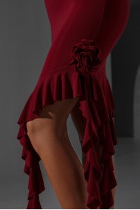 Latin dance skirt by ZYM Dance Style model 2343 Wine Red