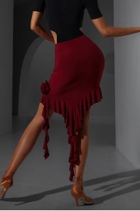 Спідниця для бальних танців для латини від бренду ZYM Dance Style модель 2343 Wine Red
