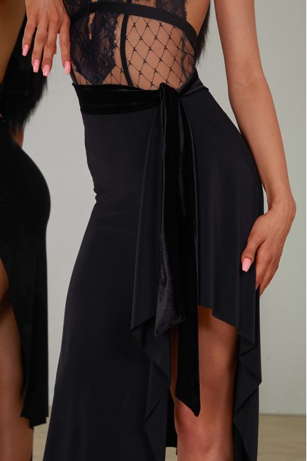 Latin dance skirt by ZYM Dance Style model 2414 Classic Black