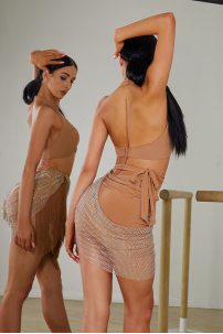 Юбка для бальных танцев для латины от бренда ZYM Dance Style модель 2417 Nude