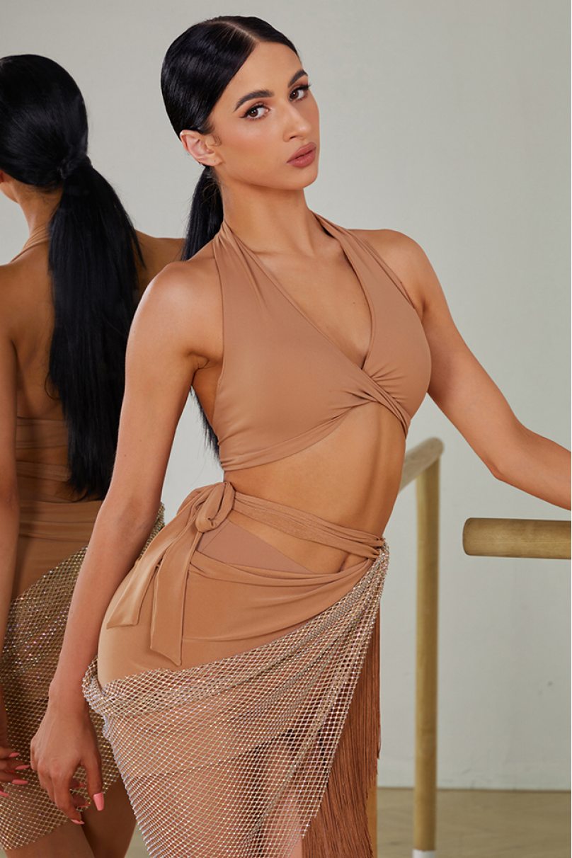 Latin dance skirt by ZYM Dance Style model 2417 Nude
